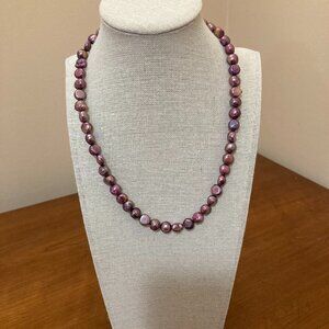 18" Fresh Water Pearl Baroque Necklace 7-8mm Toggle Clasp